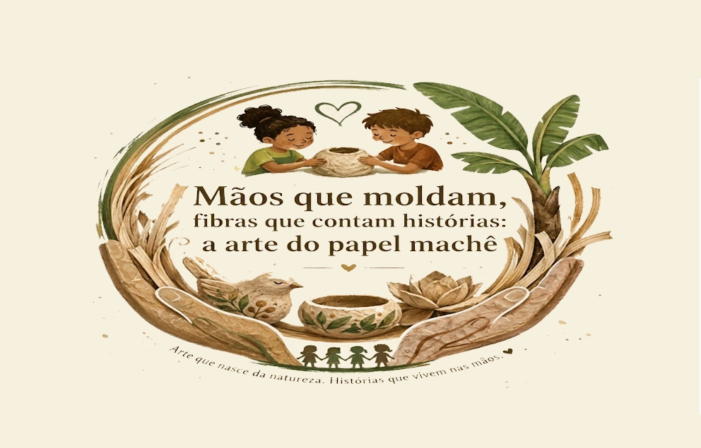 Papel machê em arte: mãos que moldam, fibras que contam histórias